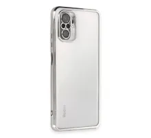 Redmi Note 10 Kılıf Lensli Silikon - Gümüş