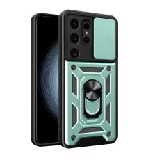 Samsung Galaxy S24 Ultra Kılıf Pars Lens Yüzüklü Silikon - Yeşil