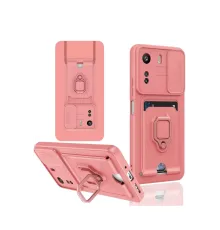 Redmi 13C Kılıf Zuma Kartvizitli Yüzüklü Silikon - Pembe