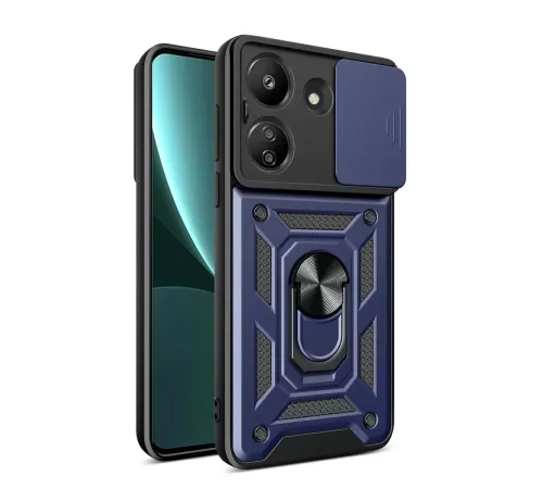 Redmi 13C Kılıf Pars Lens Yüzüklü Silikon - Lacivert