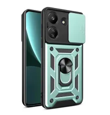 Redmi 13C Kılıf Pars Lens Yüzüklü Silikon - Yeşil