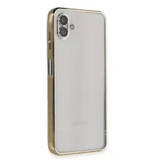 Samsung Galaxy A04 Kılıf Lensli Silikon - Gold