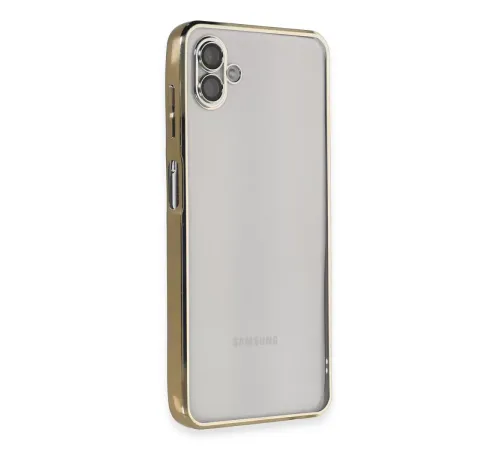 Samsung Galaxy A04 Kılıf Lensli Silikon - Gold