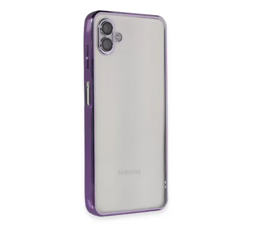 Samsung Galaxy A04 Kılıf Lensli Silikon - Mor