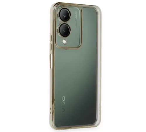 Vivo Y17S Kılıf Lensli Silikon - Gold