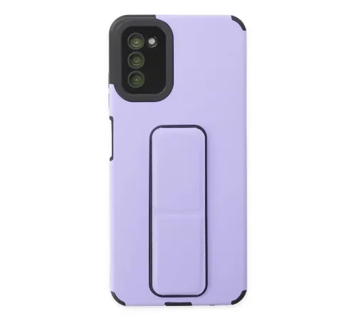 Samsung Galaxy A03S Kılıf Mega Standlı Silikon - Lila