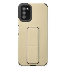 Samsung Galaxy A03S Kılıf Mega Standlı Silikon - Gold