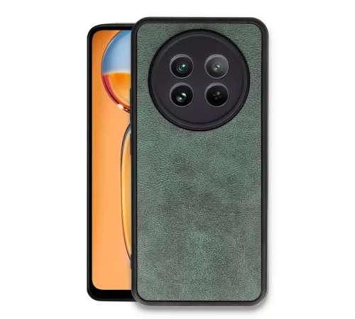 Realme 12 5G Kılıf Aras Deri Kapak - Koyu Yeşil