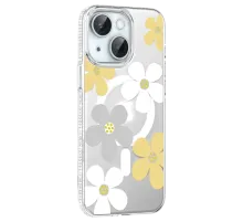 Apple iPhone 14 Floral Magsafe Kapak - Sarı