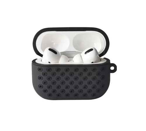 Apple Airpods Pro 2 (2.nesil) Spor Delikli Kılıf - Siyah-Siyah
