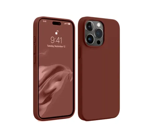 Apple iPhone 15 Pro Max Kılıf First Silikon - Bordo