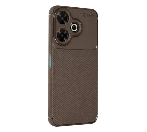 Redmi 13 4G Kılıf Auto Focus Karbon Kapak - Kahverengi
