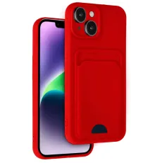 Apple iPhone 14 Kılıf Kelvin Kartvizitli Silikon - Kırmızı