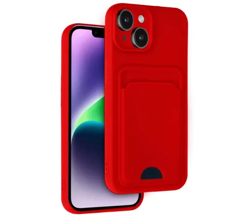 Apple iPhone 14 Kılıf Kelvin Kartvizitli Silikon - Kırmızı