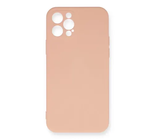 Apple iPhone 12 Pro Max Kılıf Nano içi Kadife Silikon - Pudra