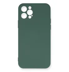 Apple iPhone 12 Pro Max Kılıf Nano içi Kadife Silikon - Koyu Yeşil