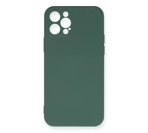 Apple iPhone 12 Pro Max Kılıf Nano içi Kadife Silikon - Koyu Yeşil