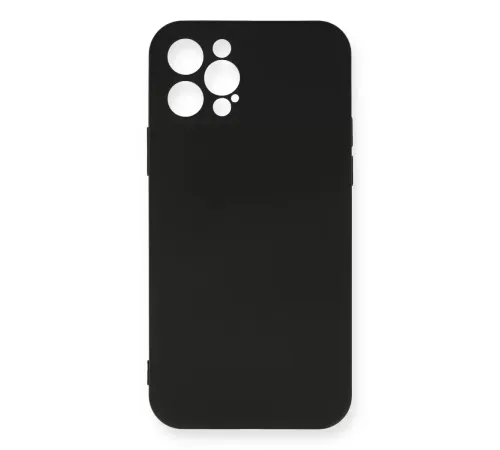 Apple iPhone 12 Pro Max Kılıf Nano içi Kadife Silikon - Siyah