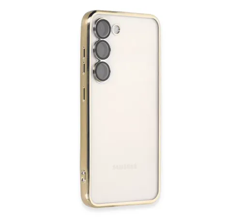 Samsung S24 Kılıf Lensli Silikon - Gold