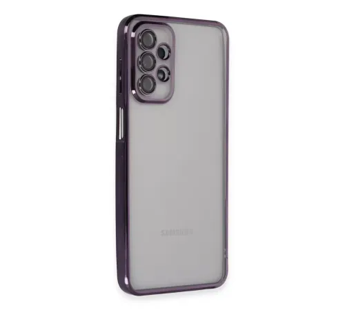 Samsung A23 4G Kılıf Lensli Silikon - Mor