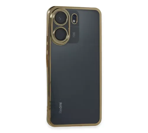 Redmi 13C Kılıf Lensli Silikon - Gold