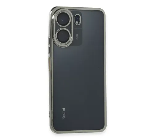 Redmi 13C Kılıf Lensli Silikon - Gümüş