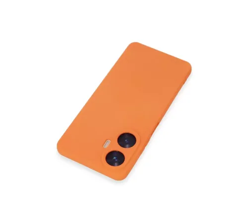 Realme C55 Kılıf Nano içi Kadife Silikon - Turuncu
