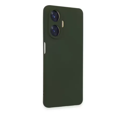 Realme C55 Kılıf Nano içi Kadife Silikon - Koyu Yeşil