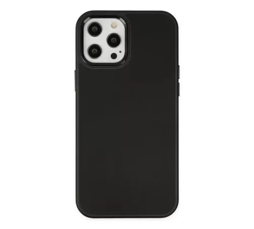 Apple iPhone 12 Pro Max Kılıf Asya Deri Silikon - Siyah