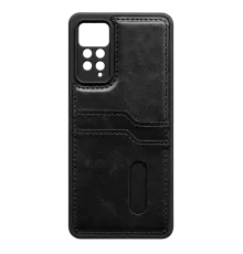 Redmi Note 12 Pro 4G Kılıf Sara Kartvizitli Deri Kılıf - Siyah