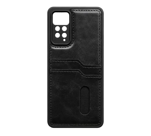 Redmi Note 12 Pro 4G Kılıf Sara Kartvizitli Deri Kılıf - Siyah