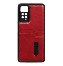 Redmi Note 12 Pro 4G Kılıf Sara Kartvizitli Deri Kılıf - Kırmızı