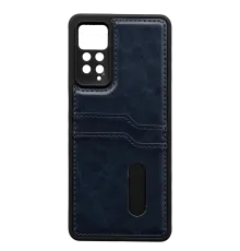 Redmi Note 12 Pro 4G Kılıf Sara Kartvizitli Deri Kılıf - Lacivert