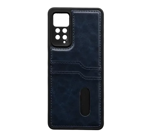 Redmi Note 12 Pro 4G Kılıf Sara Kartvizitli Deri Kılıf - Lacivert