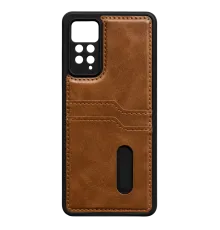 Redmi Note 12 Pro 4G Kılıf Sara Kartvizitli Deri Kılıf - Taba