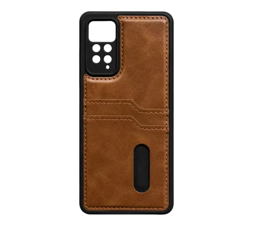 Redmi Note 12 Pro 4G Kılıf Sara Kartvizitli Deri Kılıf - Taba