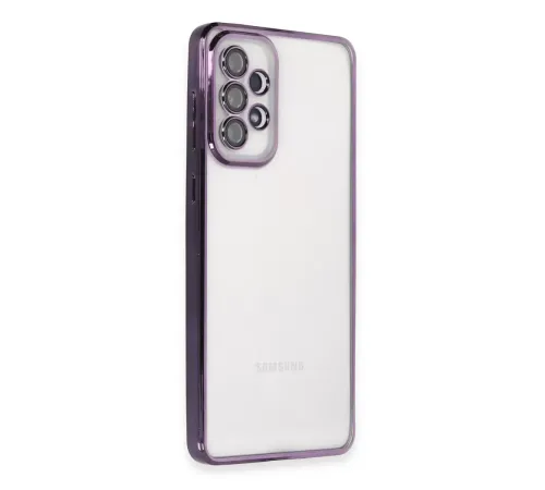 Samsung A73 5G Kılıf Lensli Silikon - Mor