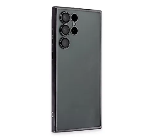 Samsung S22 Ultra Kılıf Lensli Silikon - Siyah