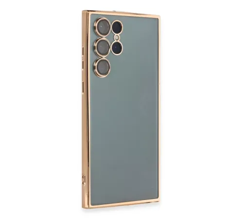 Samsung S22 Ultra Kılıf Lensli Silikon - Gold
