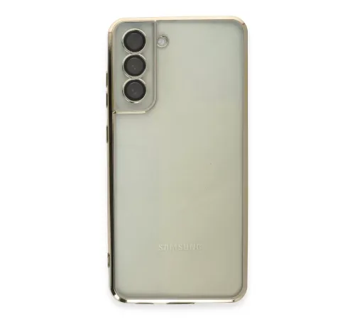 Samsung S21 FE Kılıf Lensli Silikon - Gold