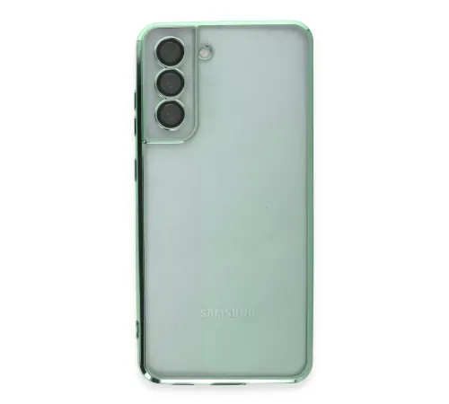 Samsung S21 FE Kılıf Lensli Silikon - Yeşil