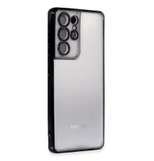 Samsung S21 Ultra Kılıf Lensli Silikon - Siyah