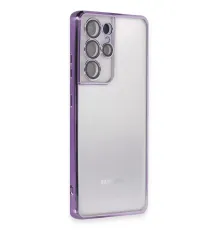 Samsung S21 Ultra Kılıf Lensli Silikon - Mor