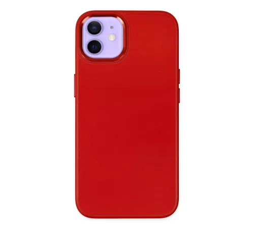 Apple iPhone 12 Kılıf Asya Deri Silikon - Kırmızı