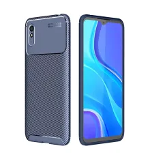 Redmi 9A Kılıf Auto Focus Karbon Kapak - Lacivert