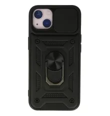 Apple iPhone 15 Kılıf Pars Lens Yüzüklü Silikon - Siyah