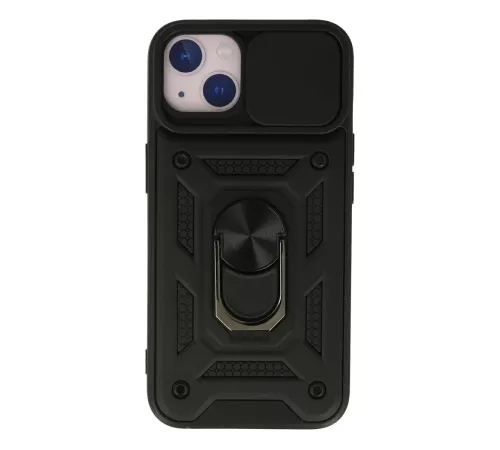Apple iPhone 15 Kılıf Pars Lens Yüzüklü Silikon - Siyah