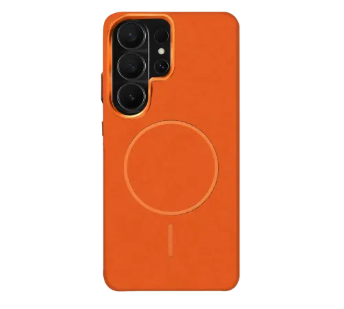 Samsung S25 Ultra Luno Deri Magsafe Kapak - Turuncu