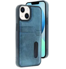 Apple iPhone 14 Kılıf Sara Kartvizitli Deri Kılıf - Lacivert