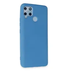 Realme C15 Kılıf Nano içi Kadife Silikon - Mavi